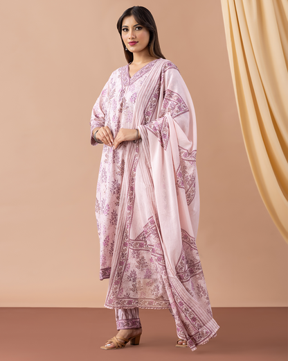 Pink Cotton Suit - Set of 3