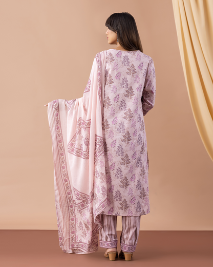 Pink Cotton Suit - Set of 3