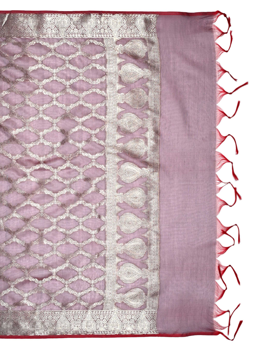 Onion Pink Banarasi Chanderi Silk Unstitched Salwar Suit Dress Material with Woven Zari Dupatta & Chanderi Silk Bottom